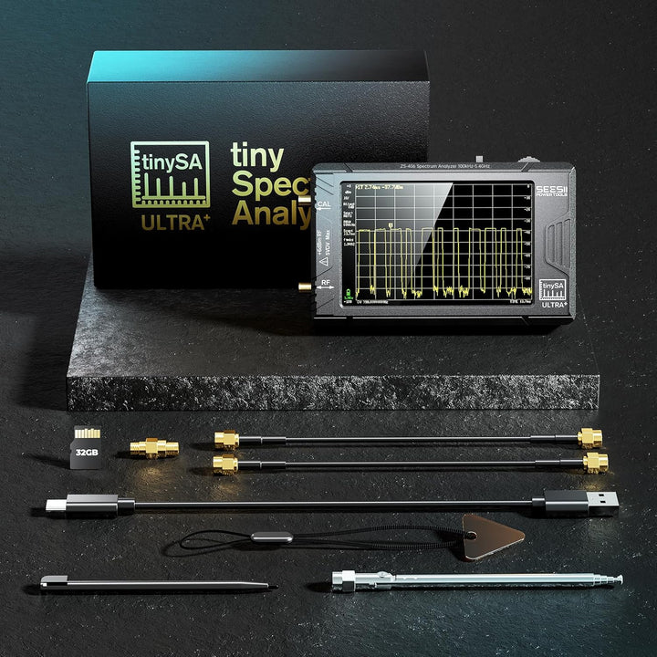 Seesii TinySA Ultra Spektrumanalysator, 2023 Aufgerüsteter Handheld-Frequenzanalysator 4,0'' 100kHz-