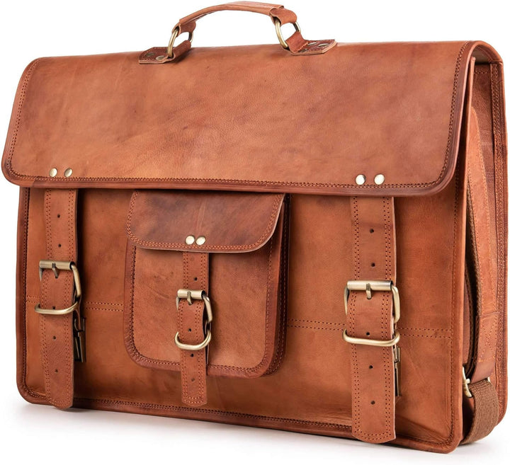 Berliner Bags Vintage Umhängetasche Berlin aus Leder, Messenger Bag mit Laptopfach für Damen und Her