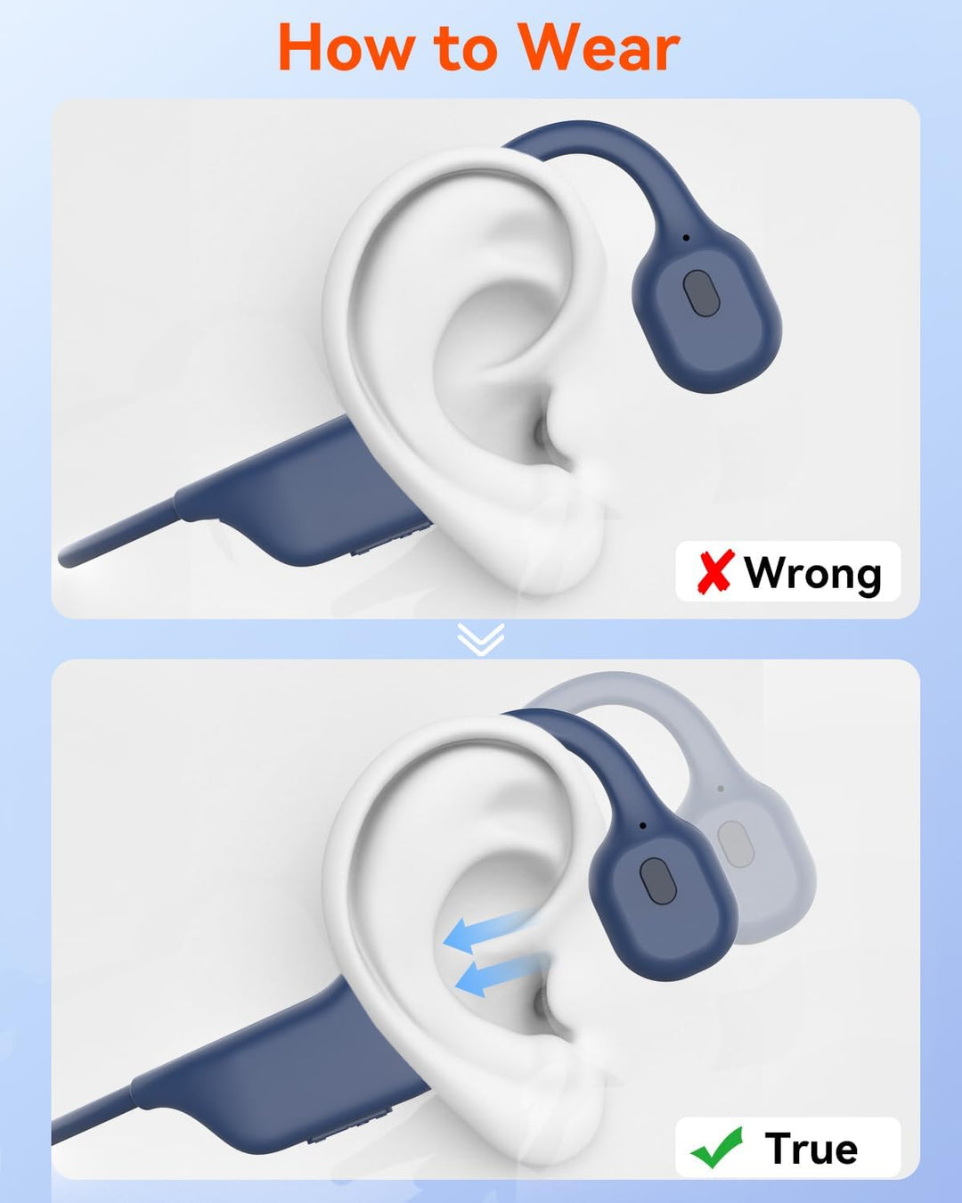 SANOTO Knochenschall Open Ear Kopfhörer Bluetooth 5.0 Sport Bone Conduction Kabellos IPX7 wasserdich