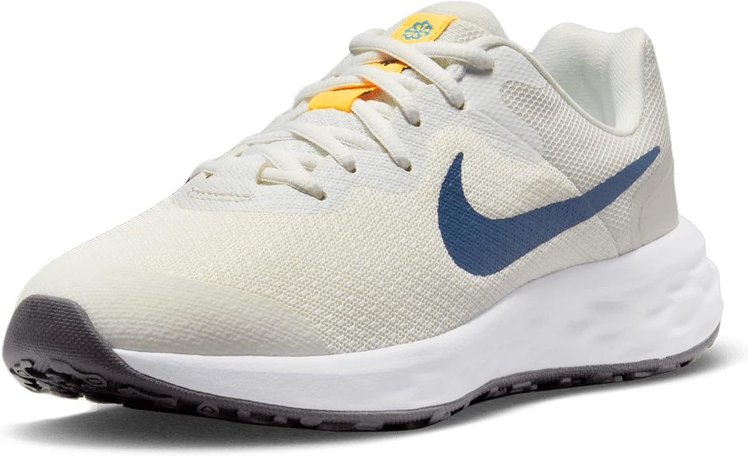 NIKE Revolution 6 Sneaker, Summit White/Diffused Blue-Light-Knochen, 18.5 EU