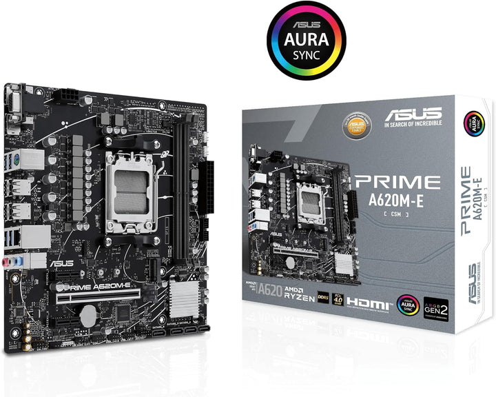 ASUS Prime A620M-E-CSM Mainboard Sockel AMD A620 (Ryzen 7000, Micro-ATX, DDR5 Speicher, PCIe 4.0, BI