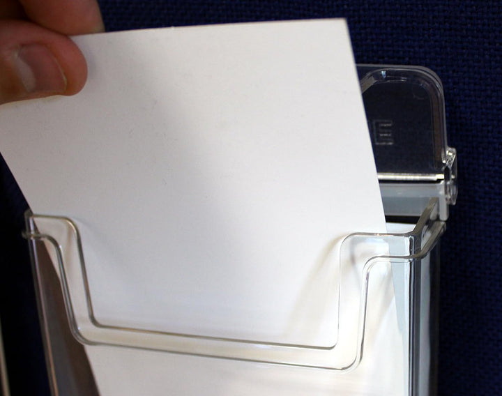 Taymar Prospekthalter, 1 Fach, für Prospekte und Broschüren in A4 8er-Pack farblos, 8er-Pack