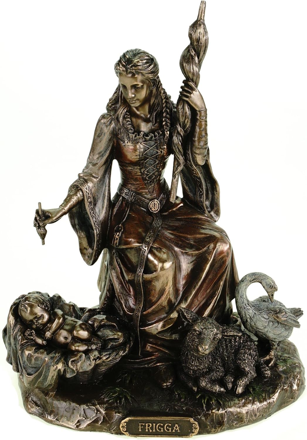 Figur Frigga nordische Göttin der Liebe Figur bronziert Skulptur Veronese Odin Frigg