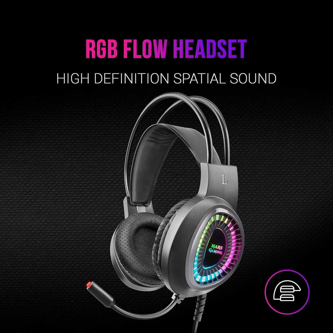 Mars Gaming MCPEXFR, Combo H-Mech Tastatur, Maus, RGB Headset & RGB XXL Mousepad, Französische Sprac