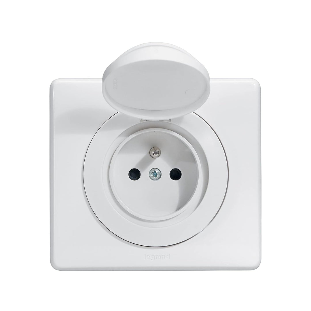 Legrand Celiane LEG99170 Französische Steckdose, Stecker-Typ E, 2-polig mit Erdungsstift, spritzwass