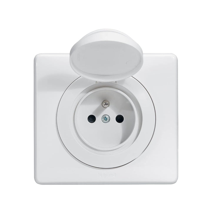 Legrand Celiane LEG99170 Französische Steckdose, Stecker-Typ E, 2-polig mit Erdungsstift, spritzwass