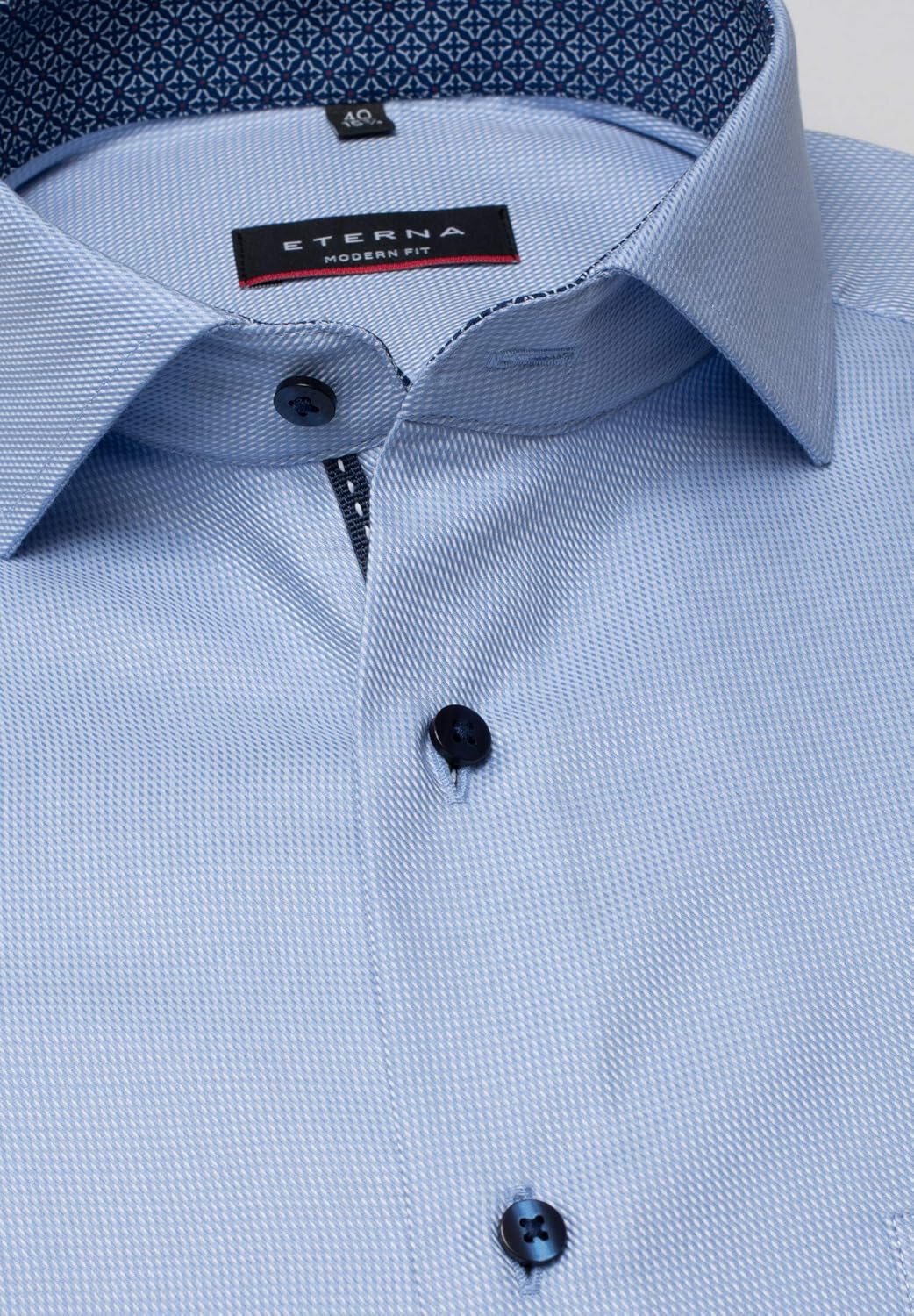 ETERNA Langarm Hemd Modern Fit Twill strukturiert 41 Hellblau, 41 Hellblau