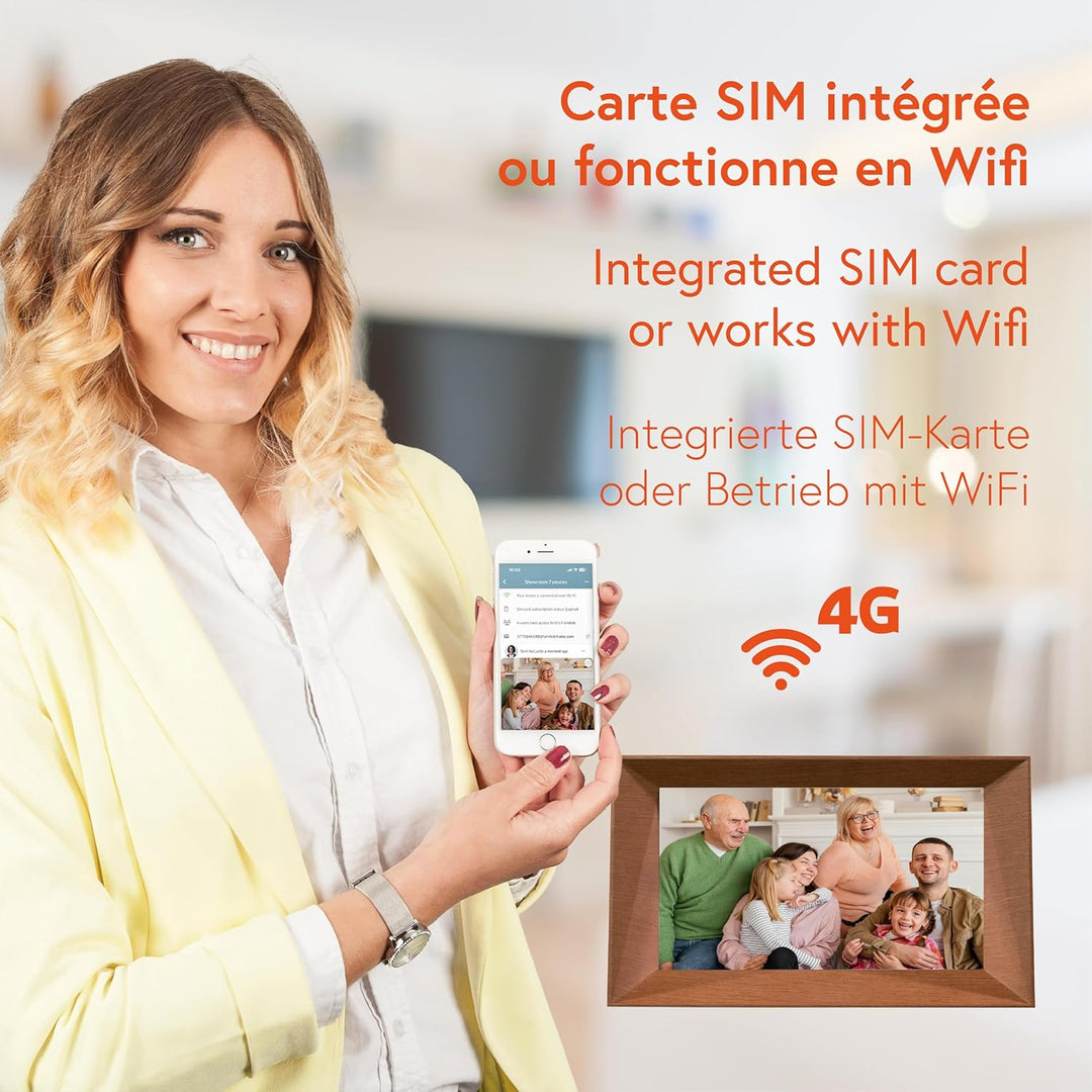 Familink digitaler Bilderrahmen zum Teilen von Fotos direkt vom Handy | ideal für Senioren, kein eig
