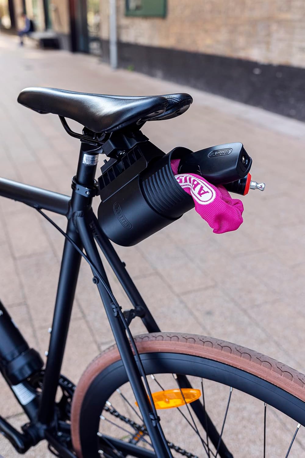 ABUS Kettenschloss Catena 6806K – Leichtes Fahrradschloss aus gehärtetem Stahl mit modischem Textils