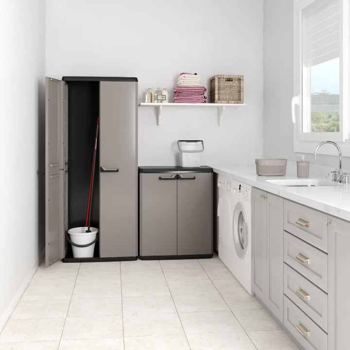 Keter Più Kunststoffschrank, hoch, anthrazit/schwarz, 68 x 39 x 166 cm Tall cabinet, Tall cabinet