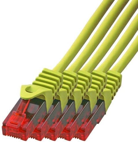 BIGtec - 5 Stück - 25m Gigabit Netzwerkkabel Patchkabel Ethernet LAN DSL Patch Kabel gelb (2x RJ-45
