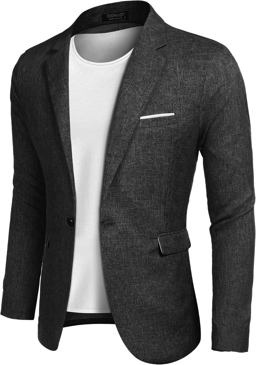 COOFANDY Herren Freizeit Sakko Sportlich Regular Fit Blazer Business Anzugjacke EIN Knopf XL A-schwa