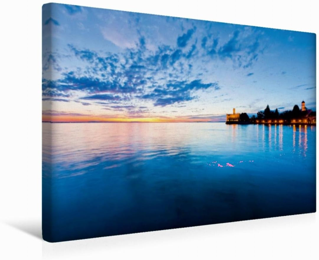 Premium Textil-Leinwand 45 x 30 cm Quer-Format Schloss Montfort in Langenargen am Bodensee | Wandbil