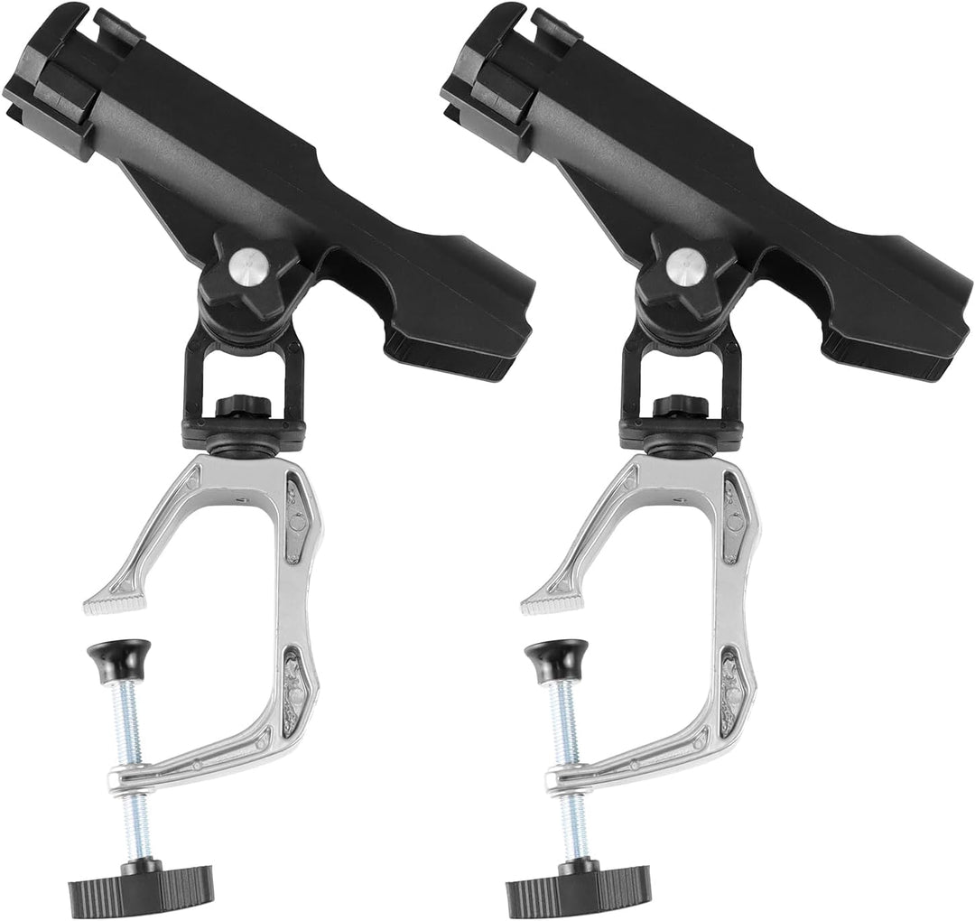 QWORK® 2 Stück Angelrutenhalter für Boote, Fischerboot, Kajak - 360 Grad Einstellbare Rutenhalter -