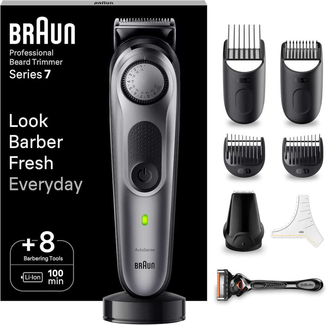 Braun Barttrimmer, Trimmer/Haarschneider Herren, Haarschneidemaschine Profi, 40 Einstellungen, Lades