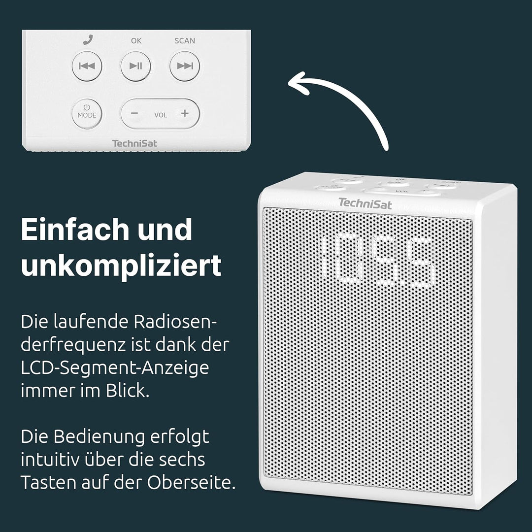 TechniSat VIOLA Steckdosenradio - Kompaktes UKW-Radio für die Steckdose (Bluetooth, Freisprecheinric