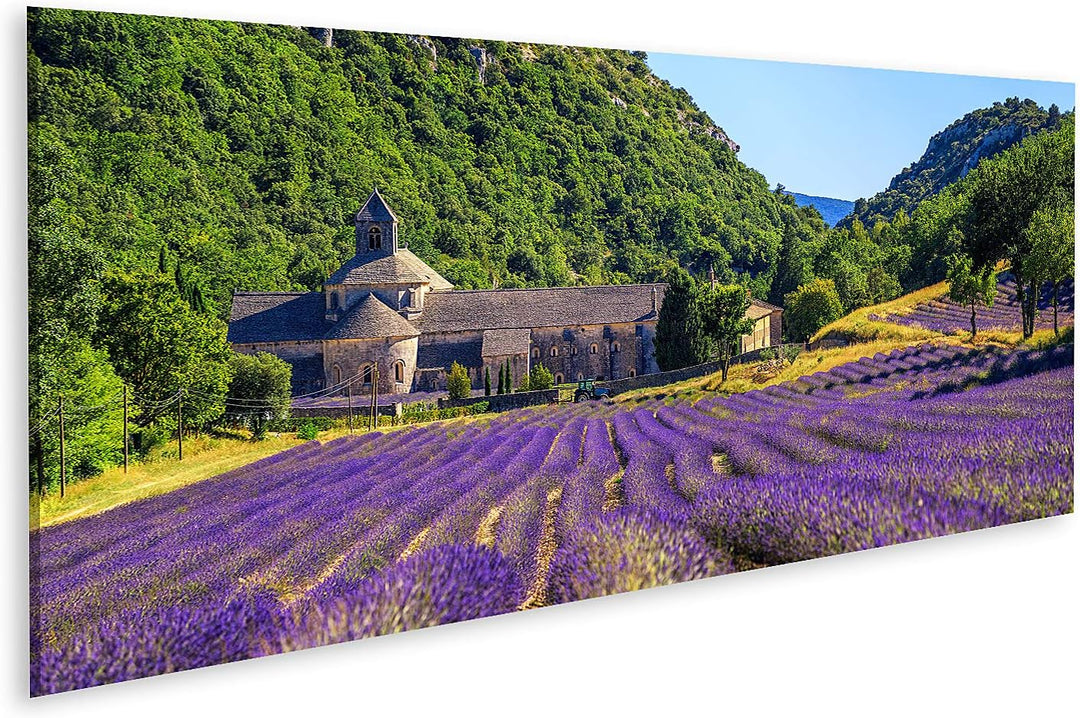 islandburner Bild auf Leinwand Blühendes Lila Lavendelfeld In Der Abtei Senanque In Gordes Provence