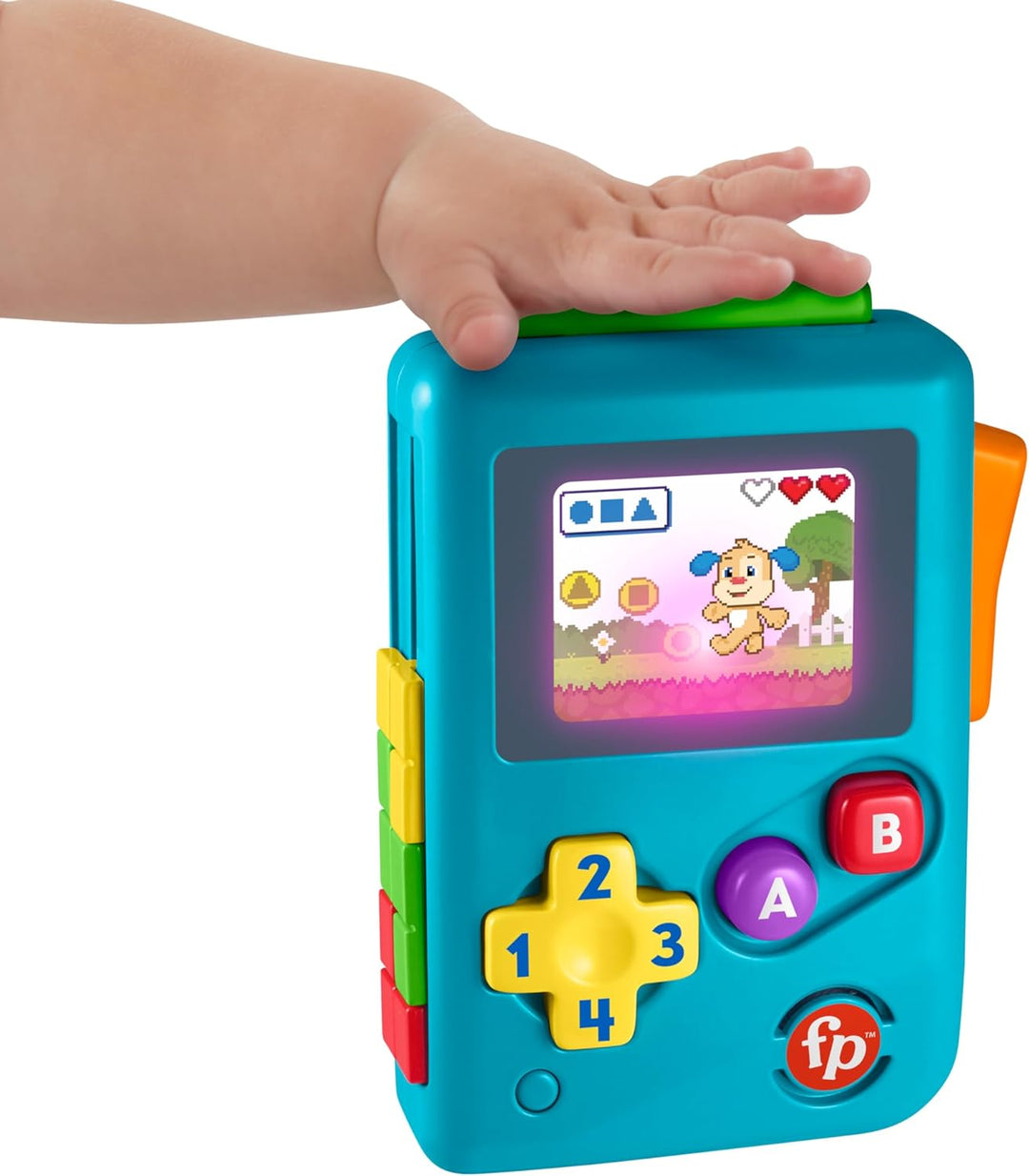 Fisher-Price Lernspielzeug Meine erste Spielkonsole, Lachen und Erwachen mit Musik und Lichtern für