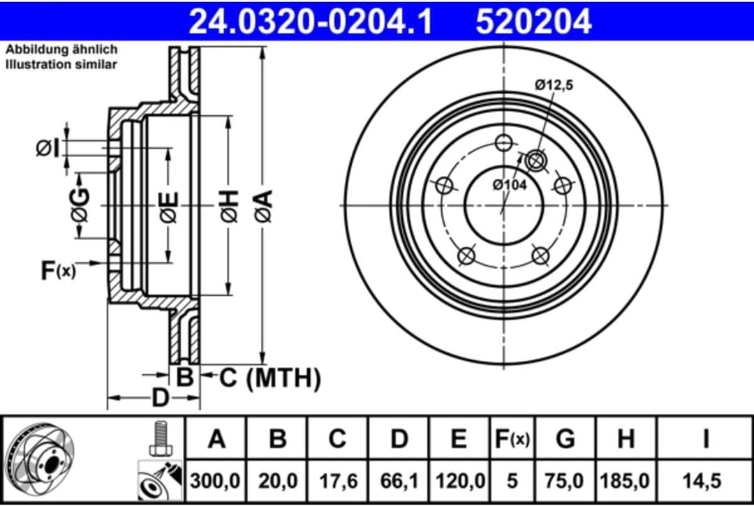 ATE 24.0320-0204.1 Bremsscheibe