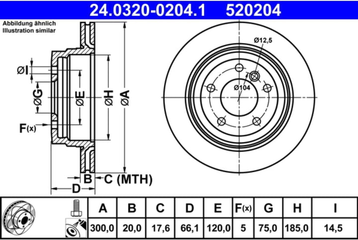 ATE 24.0320-0204.1 Bremsscheibe