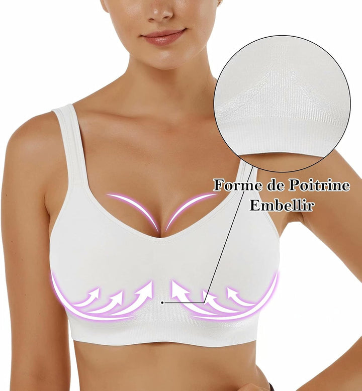 Vertvie Damen 1/2/3er Set Sport BH Einfarbig Ohne Bügel Bustier Klassische Bequem Stretch Bra Mittle