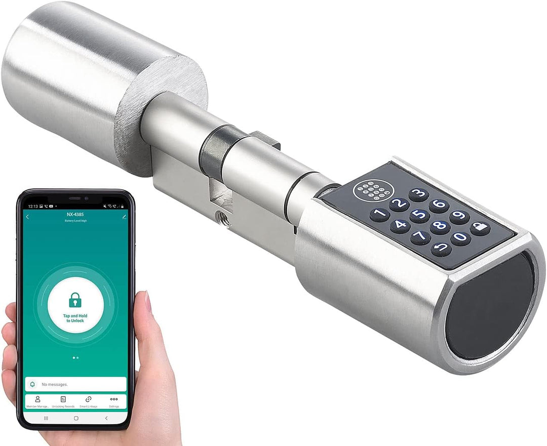 VisorTech Codeschloss: Elektronischer Tür-Schliesszylinder mit Zahlencode, Bluetooth & App (Schliess