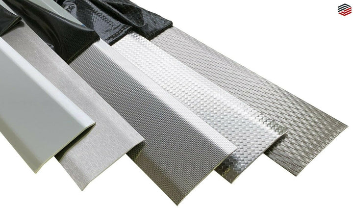 Übergangsprofil Edelstahl gebürstet 2000mm Edelstahl Übergangsprofil 100 mm Schenkelinnenmass aus Ed