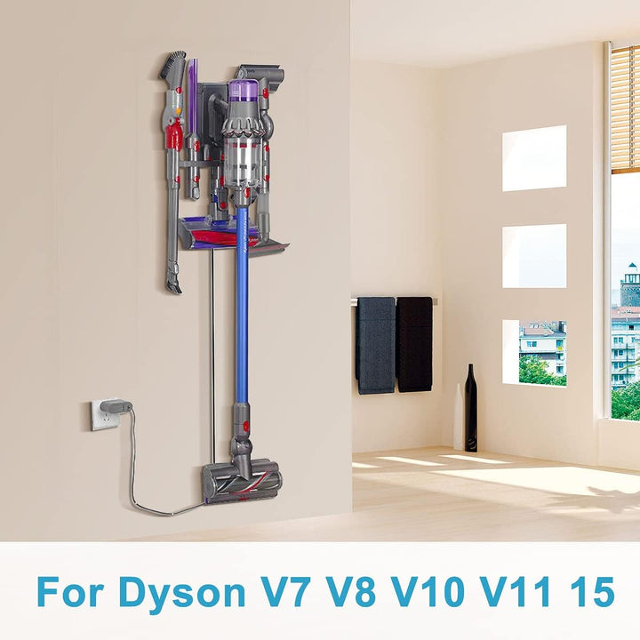 DrRobor Halterung Zubehör für Dyson V7 V8 V10 V11 V15, Wandhalterung für Dyson Staubsauger mit 9 Auf