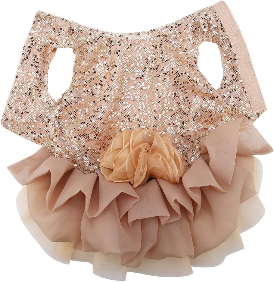 Hundekleid Haustier Kleine Hund Kleidung Pailletten Seidige Tutu Welpen Kostüm Hund Prinzessin Elega