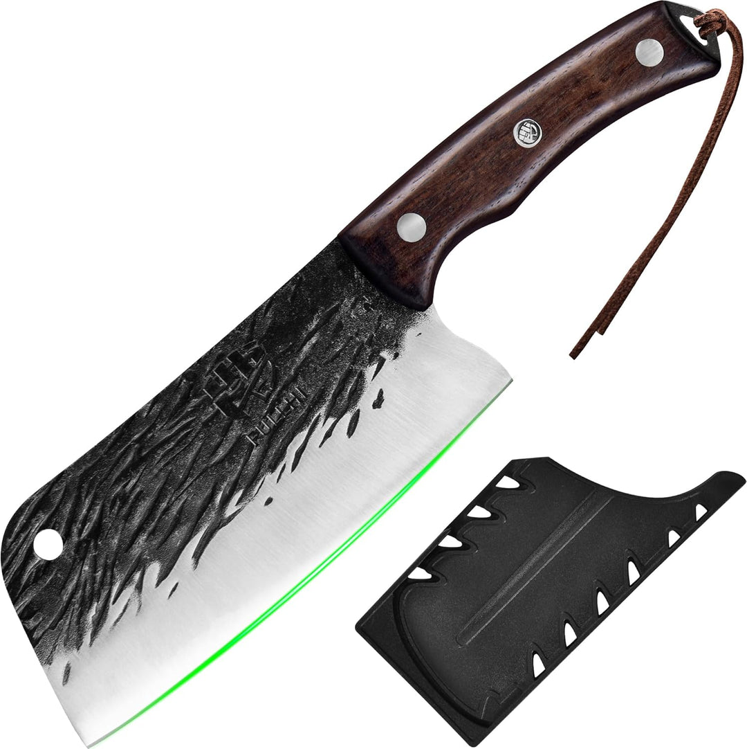 FULLHI Metzgermesser, Küchenmesser mit hohem Kohlenstoffstahl, Gemüsebeil, chinesisches Kochmesser,