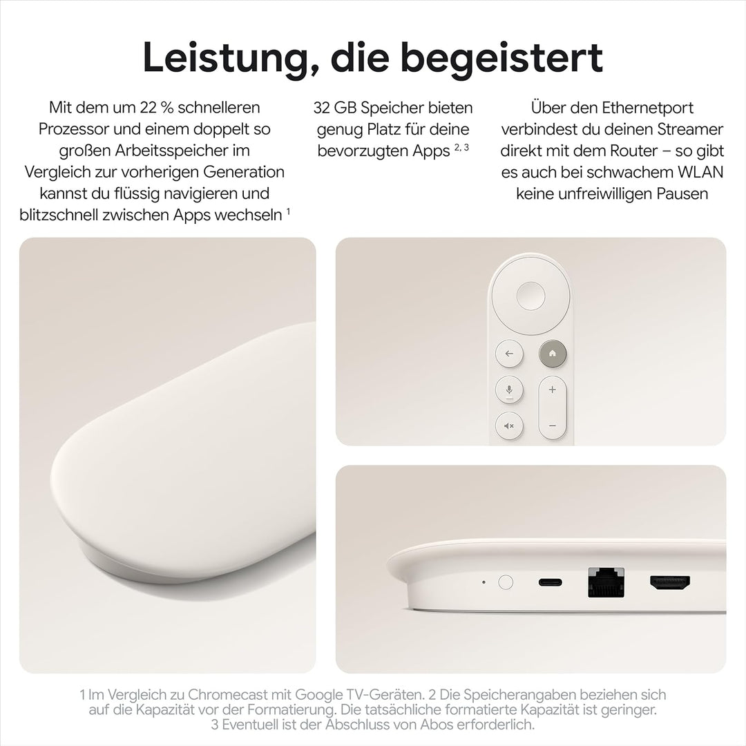 Google TV Streamer 4K – entspannte Unterhaltung durch schnelles Streaming und Fernbedienung mit Spra