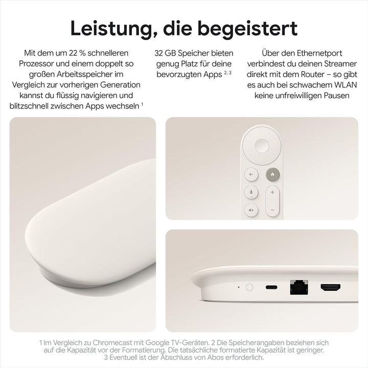 Google TV Streamer 4K – entspannte Unterhaltung durch schnelles Streaming und Fernbedienung mit Spra