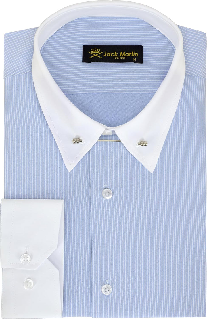 Jack Martin - Hemd mit Pin-Kragen – Formelle Herren Hochzeits und Anzughemden mit Nadelkragen XL Ges