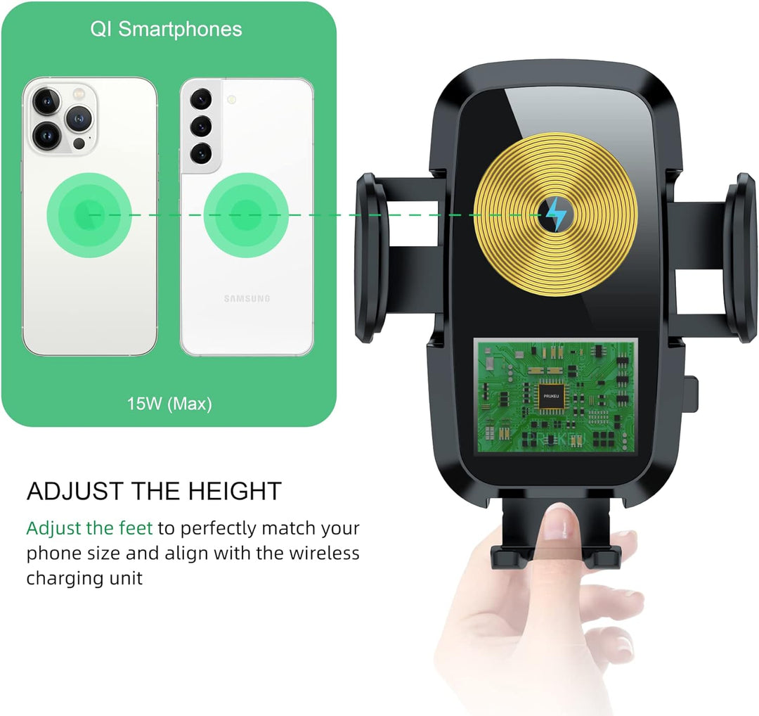 Handyhalterung Auto mit Ladefunktion 15W Qi Ladestation Auto Wireless Charger KFZ Halterung für iPho