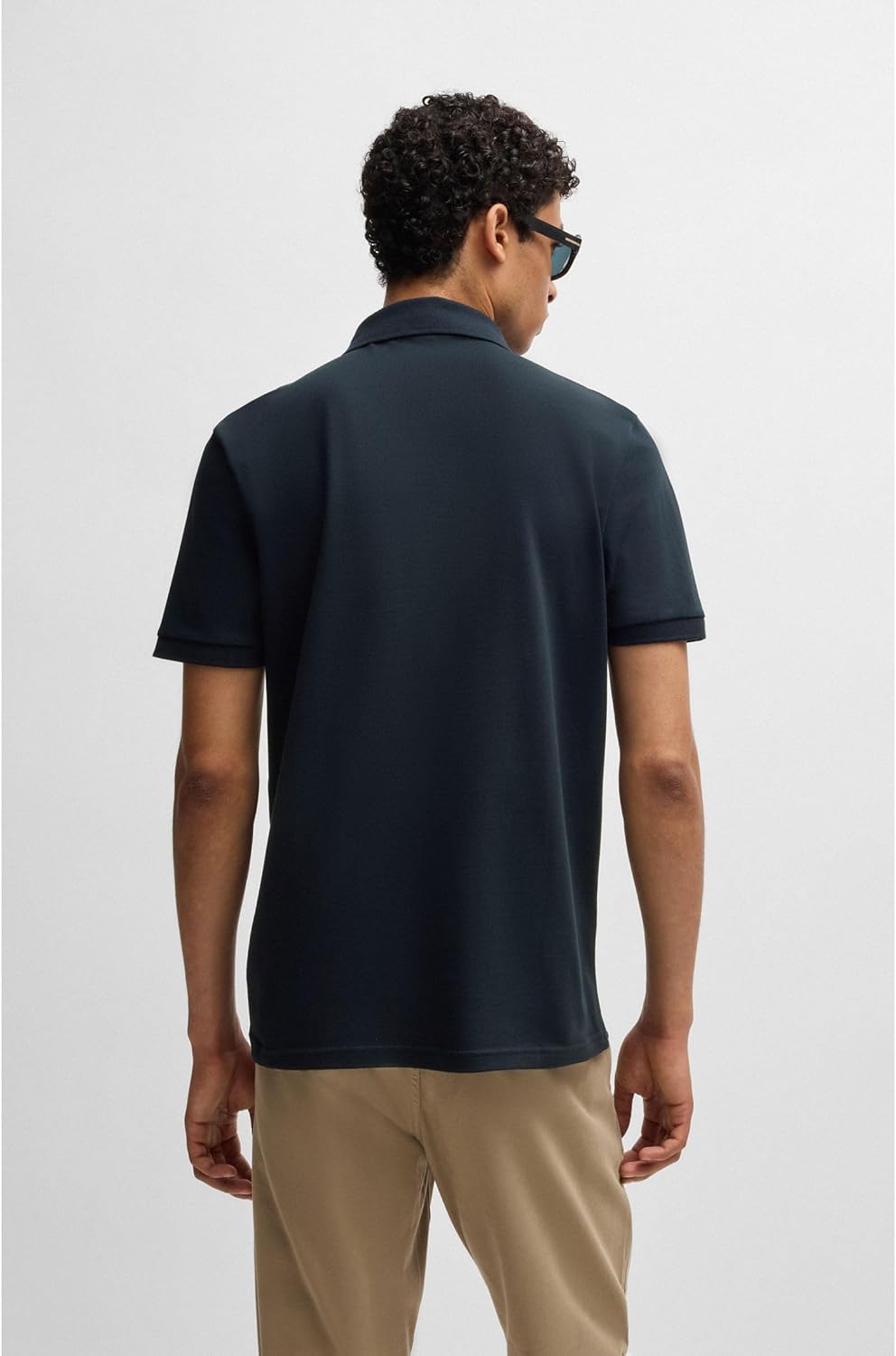 BOSS Herren Passenger Slim-Fit Poloshirt aus Stretch-Baumwolle mit Logo-Aufnäher Dunkelblau L
