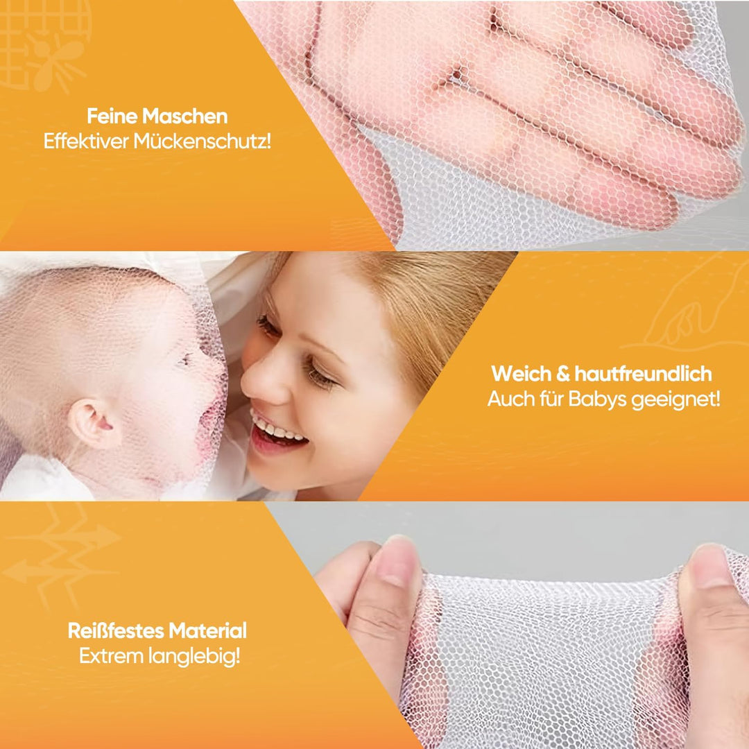 Sekey XXL Moskitonetz Doppelbett Rund, Mückennetz Bett Feinmaschig Mesh, Insektennetz für Innen und