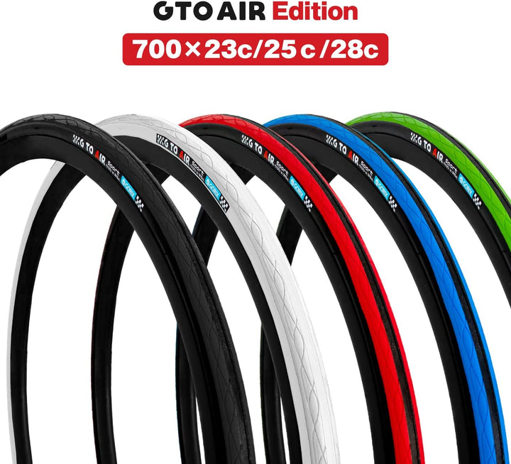GORIX Rennradreifen 700×23C 25C 28C 32c 35c Fahrrad (Gtoair) 700×23c Black×Red(1 Tire), 700×23c Blac