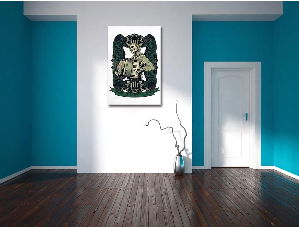 Hardcore meets Drama white Bild auf Leinwand, XXL riesige Bilder fertig gerahmt mit Keilrahmen, Kuns