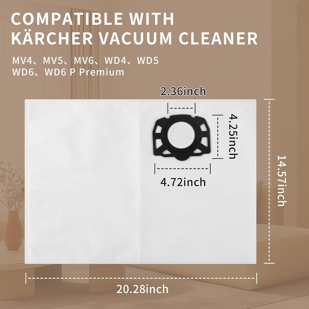 12 Stück KFI 357 Staubsaugerbeutel für Kärcher WD3 WD2 Plus KWD3 KWD2 KWD1 MV3 WD3.200-WD3.800M SE40