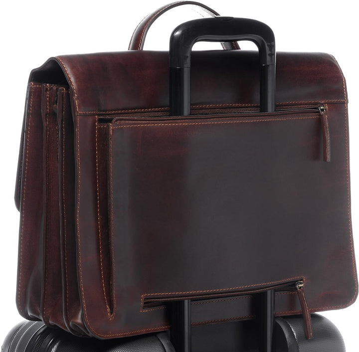 BACCINI Aktentasche Luca aus Anilin-Leder I Business-Tasche XL gross für Herren 15 Zoll Laptop-Fach