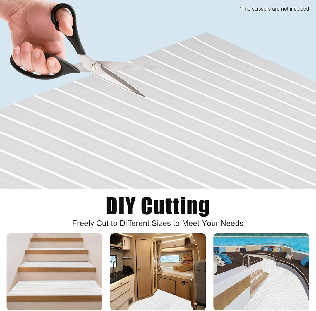 BJTDLLX Eva Schaum Teak Decking Boots Bodenbelag Selbstklebend rutschfeste Matten Blatt Bootsfussbod