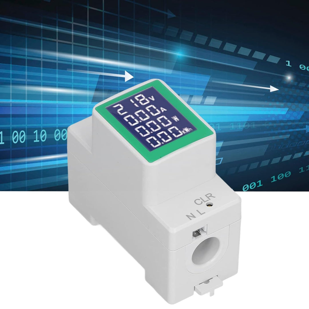 Stromzähler Hutschiene Voltmeter Amperemeter, AC50-300V/100A LCD Digitale Stromzähler DIN Schienen S
