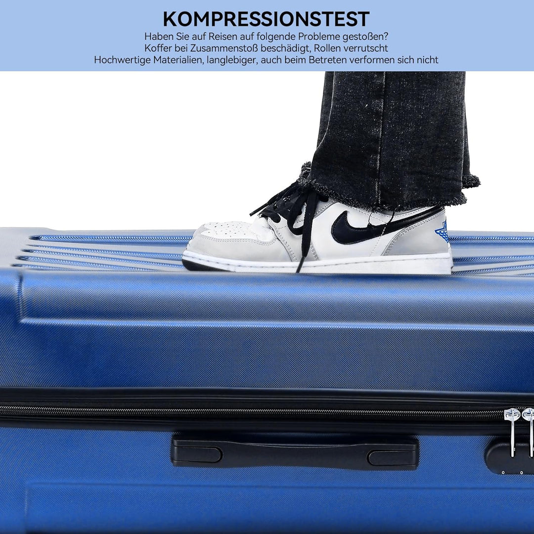 BEIBYE- Hartschalenkoffer Koffer Trolley Rollkoffer Reisekoffer Zahlenschloss 4 Zwilings-Rollen (Dia