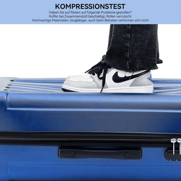 BEIBYE- Hartschalenkoffer Koffer Trolley Rollkoffer Reisekoffer Zahlenschloss 4 Zwilings-Rollen (Dia