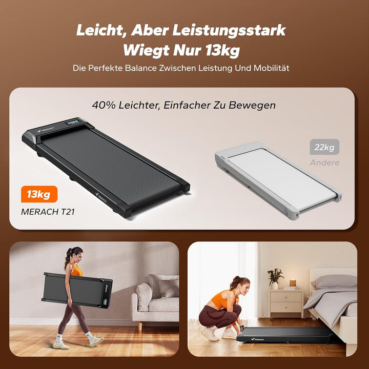 MERACH Walking Pad, 3-in-1 Laufband für Zuhause, Laufband Schreibtisch, Fernbedienung & App Steuerun