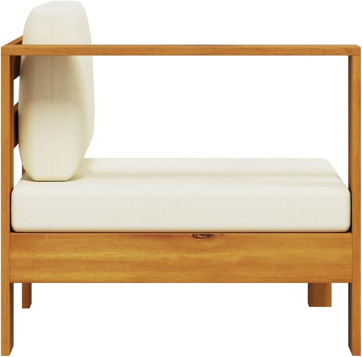 vidaXL Akazienholz Massiv Mittelsofa mit 1 Armlehne Sofa Lounge Gartensofa Einzelsofa Gartenmöbel Ga