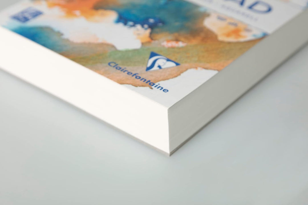 Clairefontaine 975721C - Packung mit 3 Aquarellblöcken Goldline Aquapad A4 geleimt, 50 Blatt weiss 3