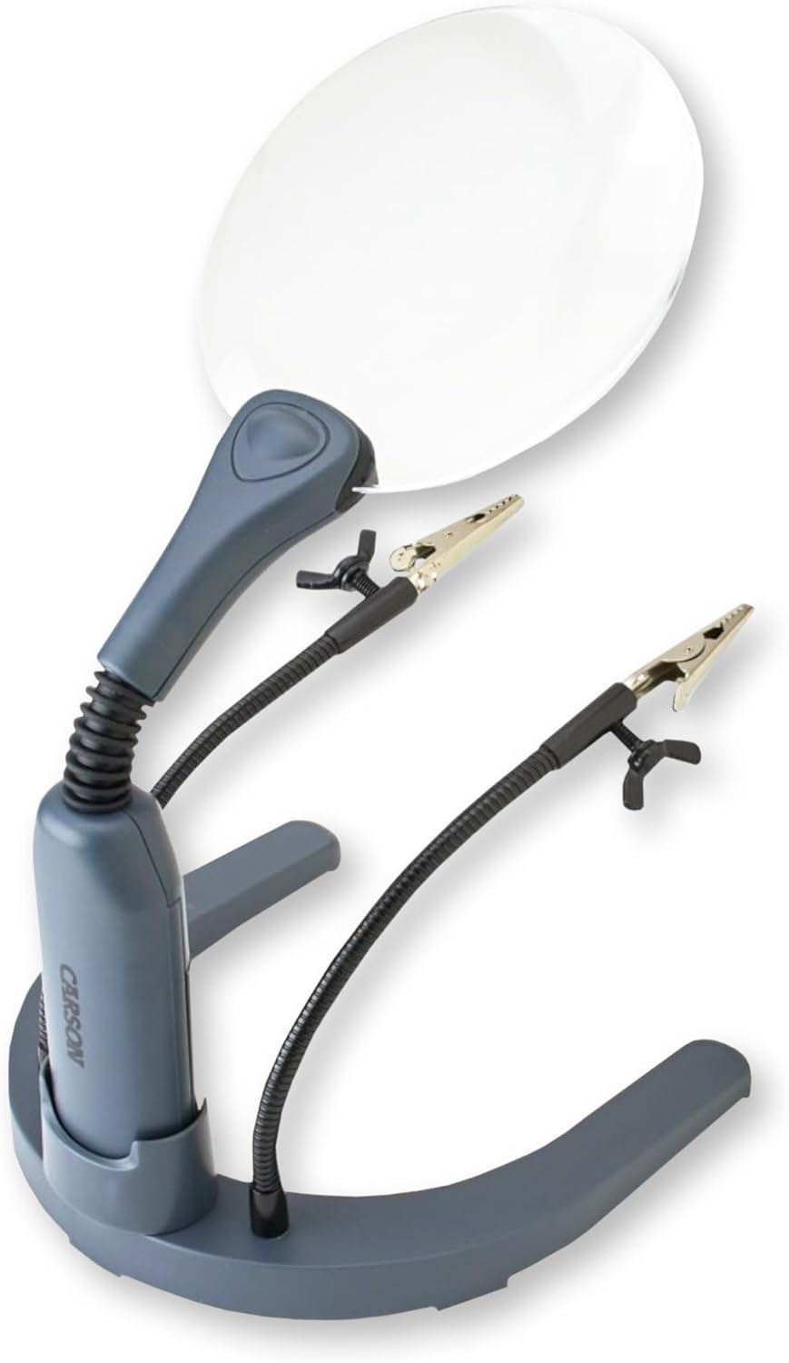 Carson GN-88 HelpingHands 2x Stand- und Freihandlupe mit LED und justierbaren Klemmen HelpingHands (