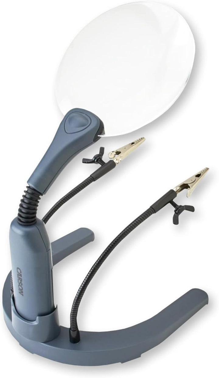 Carson GN-88 HelpingHands 2x Stand- und Freihandlupe mit LED und justierbaren Klemmen HelpingHands (