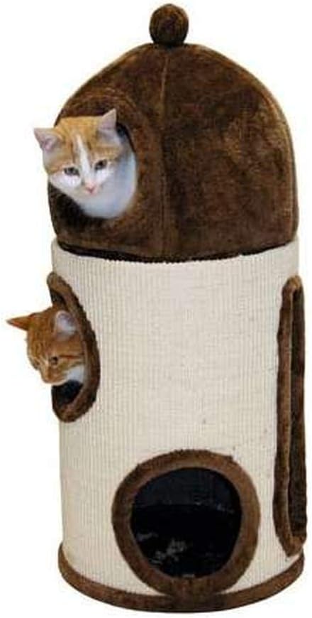 Kerbl 82561 Kratz und Kuschelhöhle INA, ø 35 cm, Höhe: 80 cm,braun / beige
